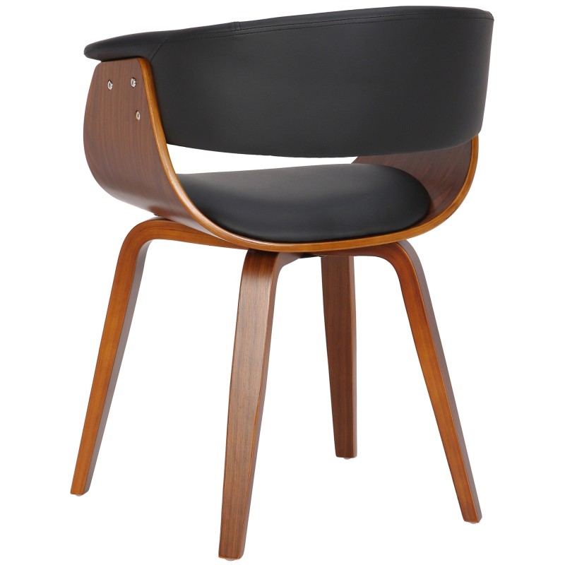 Juego de 2 sillas Bruce, piel sintética, nogal negro