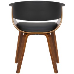 Juego de 2 sillas Bruce, piel sintética, nogal negro