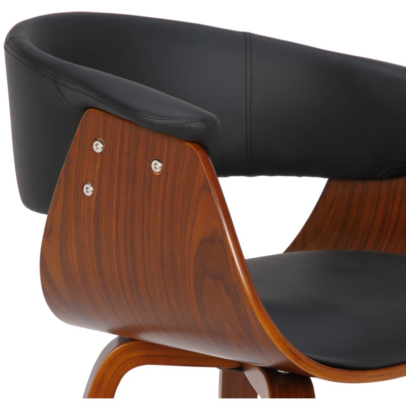 Juego de 2 sillas Bruce, piel sintética, nogal negro