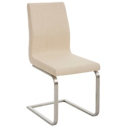 Juego de 2 sillas de comedor Belfort de tela color crema Juego de 2 sillas de comedor Belfort de tela color crema