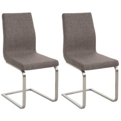 Juego de 2 sillas de comedor Belfort de tela gris