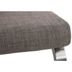 Juego de 2 sillas de comedor Belfort de tela gris Juego de 2 sillas de comedor Belfort de tela gris