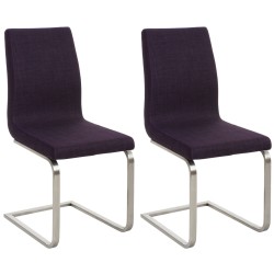 Juego de 2 sillas de comedor en tela Belfort color morado