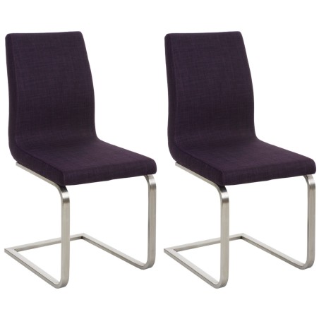 Juego de 2 sillas de comedor en tela Belfort color morado
