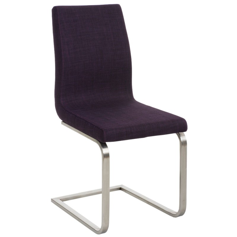 Juego de 2 sillas de comedor en tela Belfort color morado