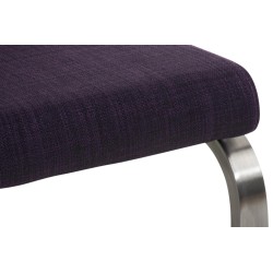 Juego de 2 sillas de comedor en tela Belfort color morado Juego de 2 sillas de comedor en tela Belfort color morado