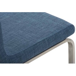 Juego de 2 sillas de comedor de tela azul Belfort Juego de 2 sillas de comedor de tela azul Belfort