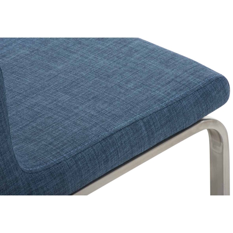 Juego de 2 sillas de comedor de tela azul Belfort