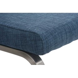 Juego de 2 sillas de comedor de tela azul Belfort Juego de 2 sillas de comedor de tela azul Belfort