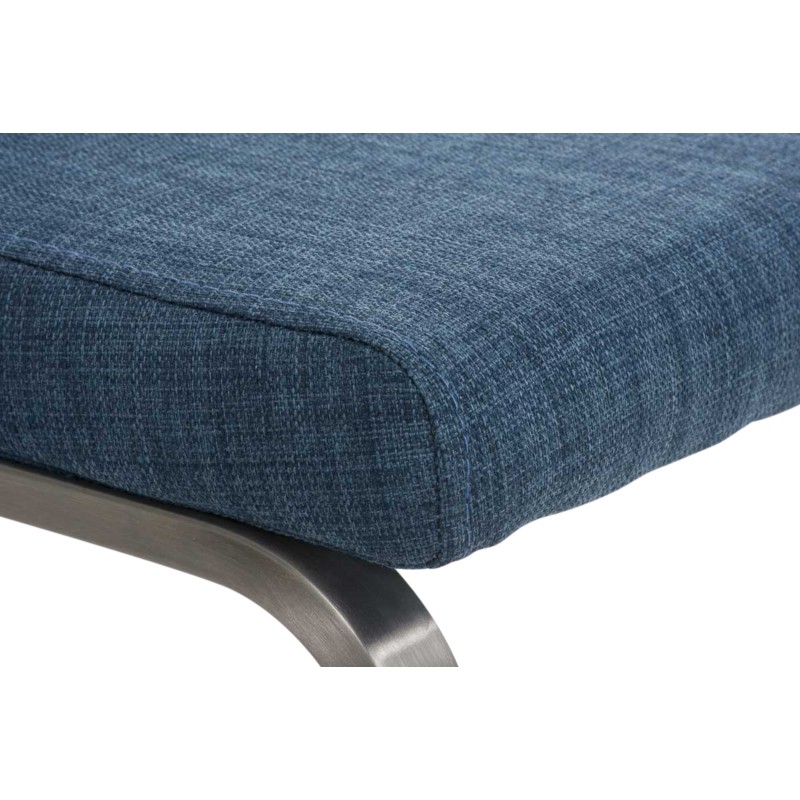 Juego de 2 sillas de comedor de tela azul Belfort