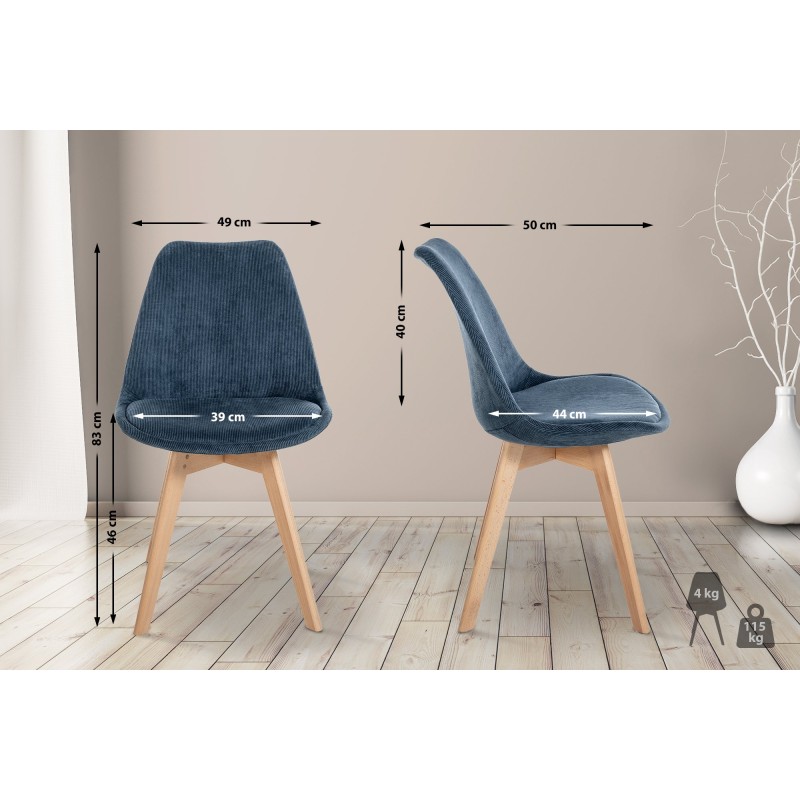 Silla Linares Cord azul oscuro