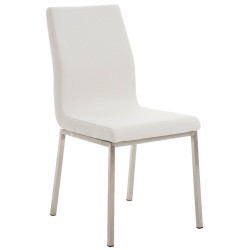 Juego de 2 sillas de comedor Colmar en tela blanca