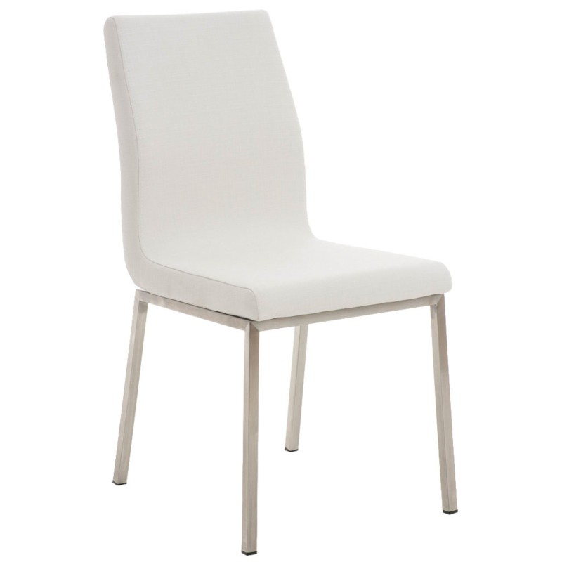 Juego de 2 sillas de comedor Colmar en tela blanca