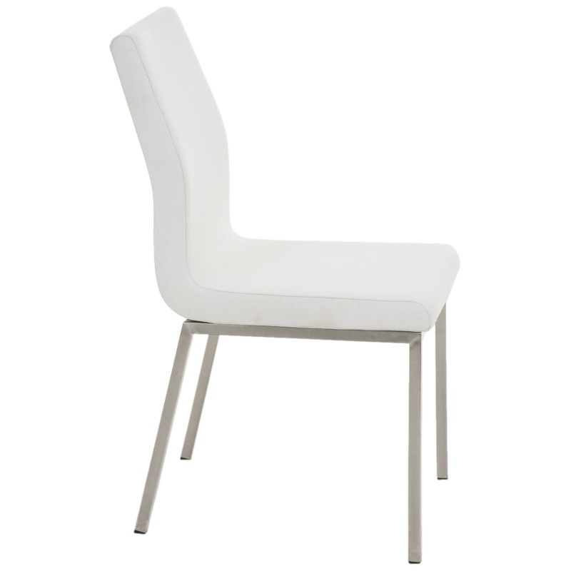 Juego de 2 sillas de comedor Colmar en tela blanca