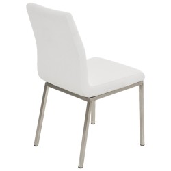 Juego de 2 sillas de comedor Colmar en tela blanca