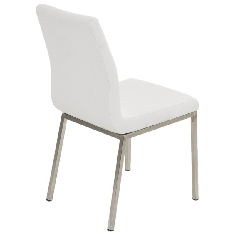 Juego de 2 sillas de comedor Colmar en tela blanca