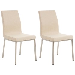 Juego de 2 sillas de comedor Colmar en tela color crema