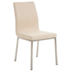 Juego de 2 sillas de comedor Colmar en tela color crema