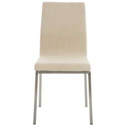 Juego de 2 sillas de comedor Colmar en tela color crema