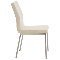 Juego de 2 sillas de comedor Colmar en tela color crema
