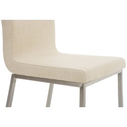 Juego de 2 sillas de comedor Colmar en tela color crema