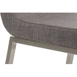 Juego de 2 sillas de comedor Colmar en tela gris