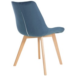 Juego de 2 sillas Brook de terciopelo azul