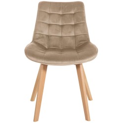 Juego de 2 sillas Brook en terciopelo marrón