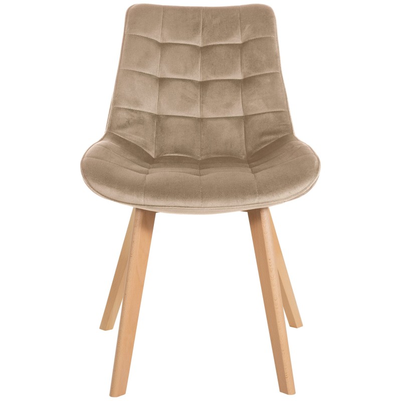 Juego de 2 sillas Brook en terciopelo marrón