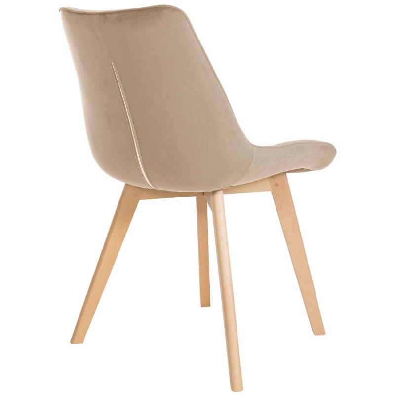 Juego de 2 sillas Brook en terciopelo marrón