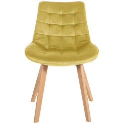 Juego de 2 sillas Brook de terciopelo amarillo