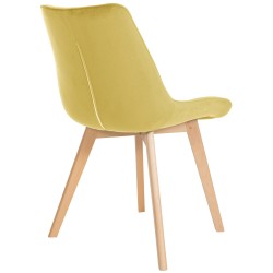 Juego de 2 sillas Brook de terciopelo amarillo