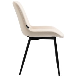 Juego de 2 sillas de comedor Victoria de terciopelo crema