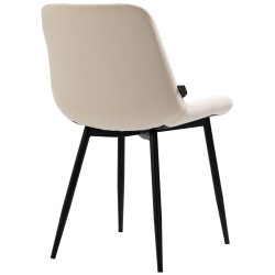 Juego de 2 sillas de comedor Victoria de terciopelo crema