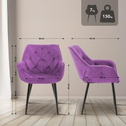 Silla de terciopelo morado Tanna