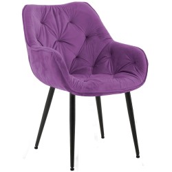 Silla de terciopelo morado Tanna