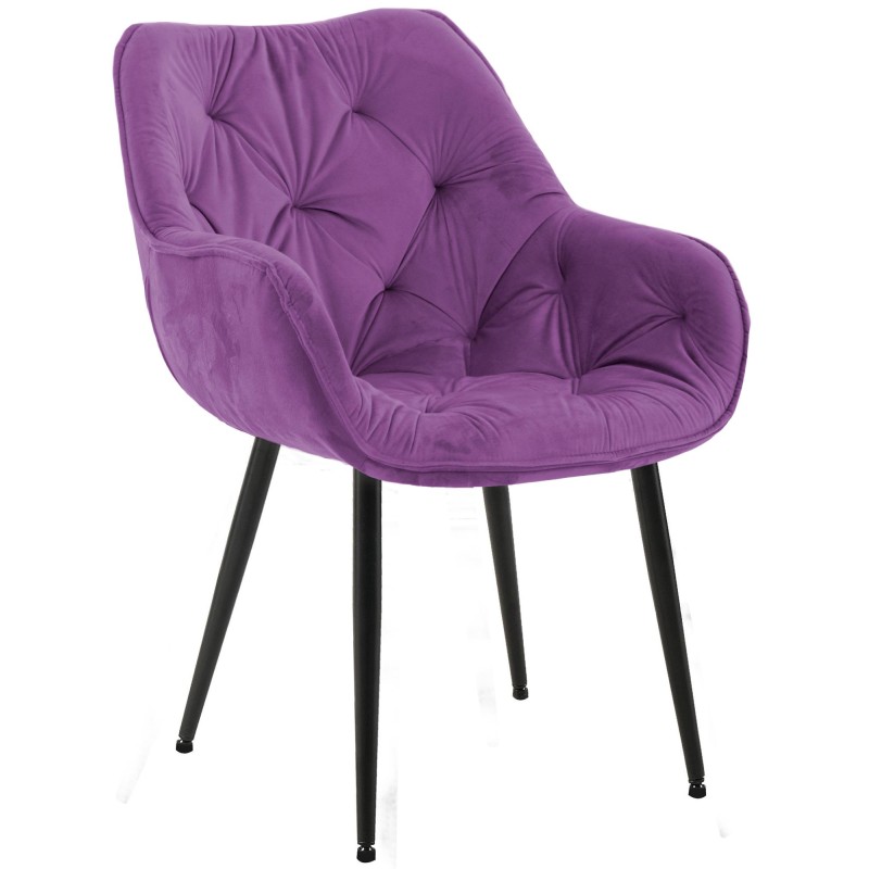 Silla de terciopelo morado Tanna