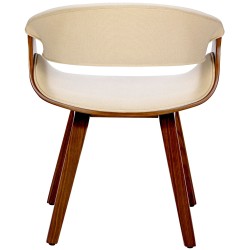 Silla de comedor Foley de tela en nogal/crema