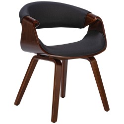 Silla de comedor Foley en nogal/tela negra