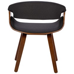 Silla de comedor Foley en nogal/tela negra