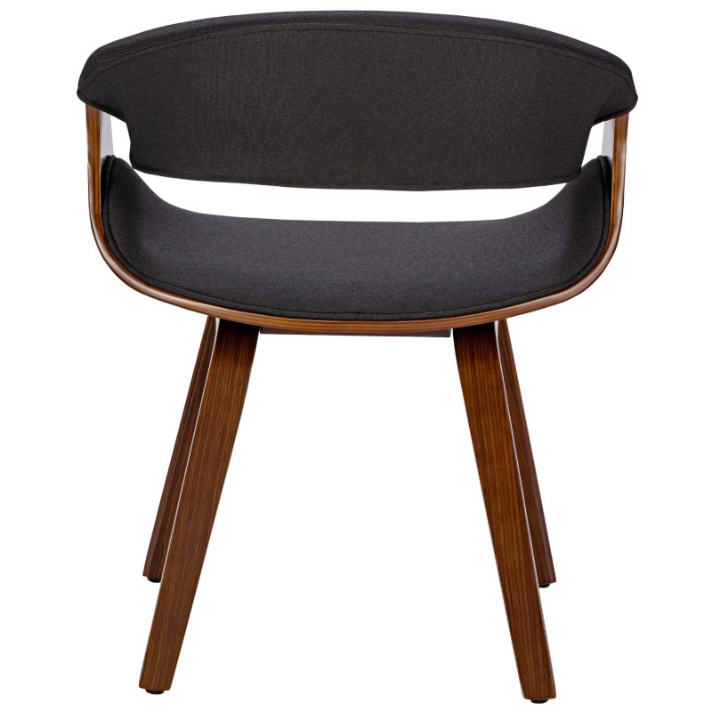 Silla de comedor Foley en nogal/tela negra