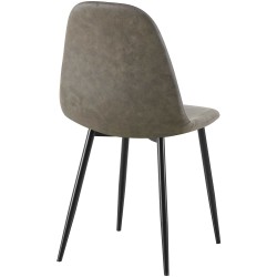 Juego de 4 sillas de comedor Napier, piel sintética, gris oscuro