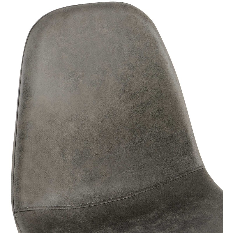 Juego de 4 sillas de comedor Napier, piel sintética, gris oscuro