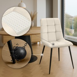 Juego de 4 sillas de comedor Antibes color crema