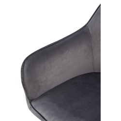 Silla de comedor Boise en terciopelo gris oscuro