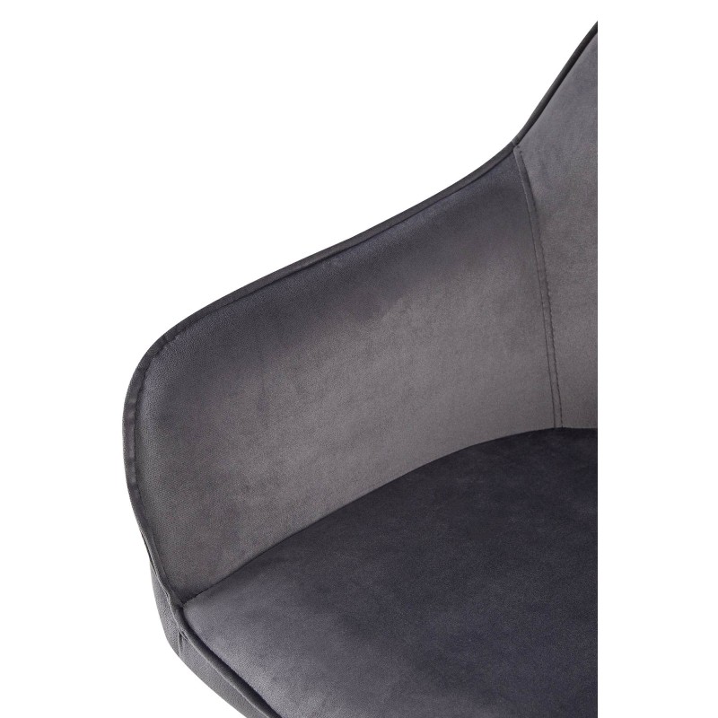 Silla de comedor Boise en terciopelo gris oscuro