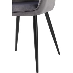 Silla de comedor Boise en terciopelo gris oscuro