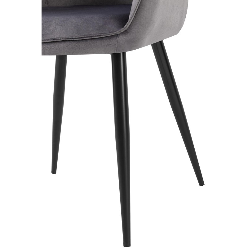 Silla de comedor Boise en terciopelo gris oscuro