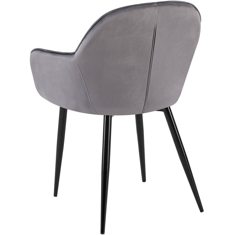 Silla de comedor Boise en terciopelo gris oscuro