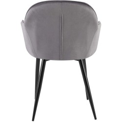Silla de comedor Boise en terciopelo gris oscuro